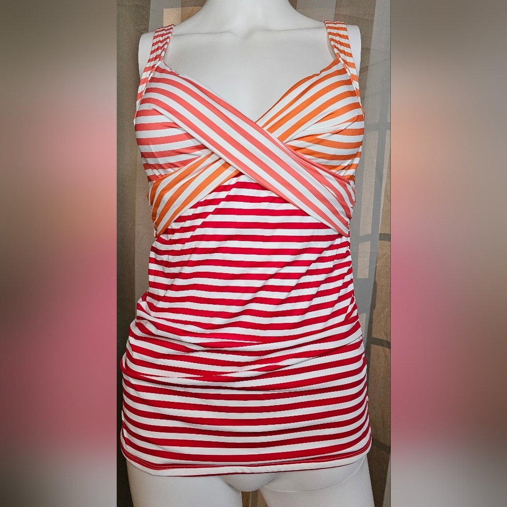 Lands' End Tankini Top Criss Cross Women's Swim NWT Size 4